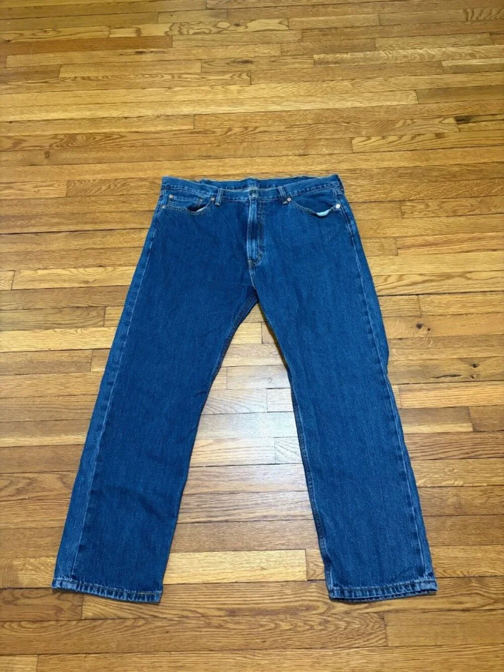 Levi's 505 Jeans Mens Size 40x30 Blue Dark Wash Denim Straight Leg Regular Fit
